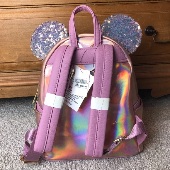 Loungefly Pink EARidescent Loungefly with Minnie Mouse Ears - Picture 3 of 13